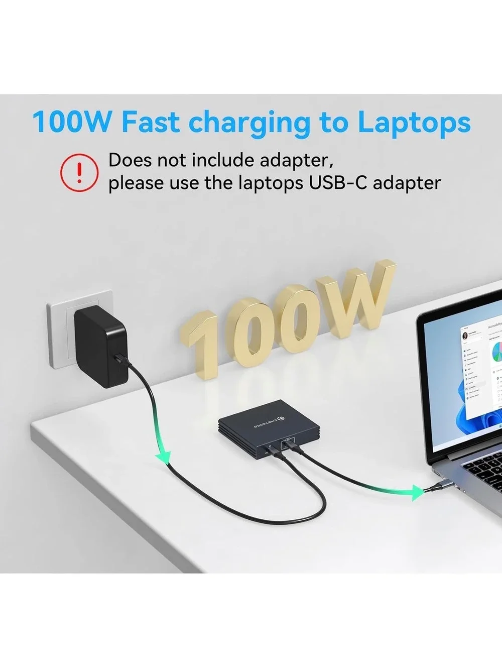 USB-C to Triple DisplayPort 4K 60Hz MST Splitter Adapter with 100W PD